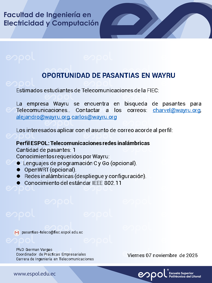 Oportunidad de pasantías en Wayru.: Ingeniería en Telecomunicaciones