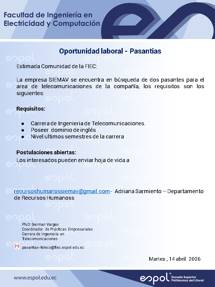 Internship opportunity at Siemav: Telecommunications Engineering